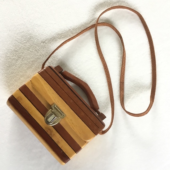 Vintage Handbags - Handmade vintage wooden purse